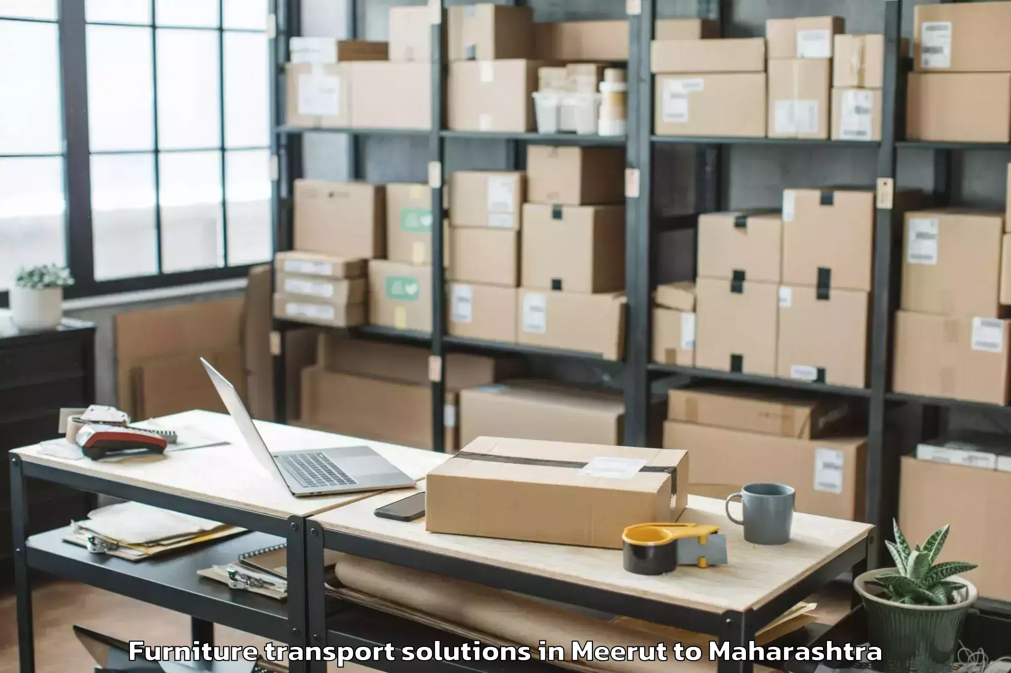 Book Meerut to Murud Furniture Transport Solutions